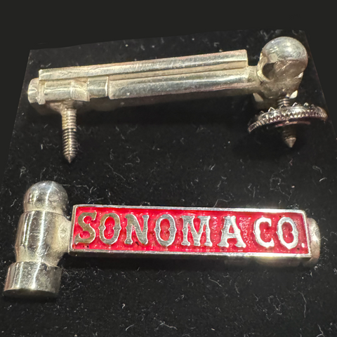 Sterling, silver, Sonoma County hammer pins