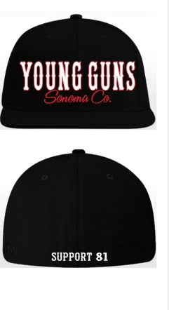 Hats- NEW STYLE!!! SUPPORT 81 YOUNG GUNS HAT - BLACK - FLAT BILL - FLE ...