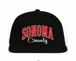 Hats - NEW STYLE!  Support 81 Sonoma County Hat - Black - Flat Bill - FlexFit
