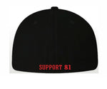 Hats - NEW STYLE!  Support 81 Sonoma County Hat - Black - Flat Bill - FlexFit