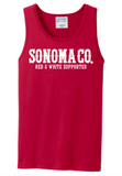 Mens Tank Top - Sonoma Co. Red & White Supporter
