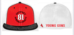 Hats - 3D LOGO Support 81 Hat - Red/Black/White - FlexFit
